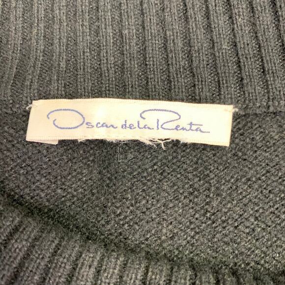 OSCAR DE LA RENTA Size M Black Cut Out Cable Knit Sweater - Picture 7 of 7